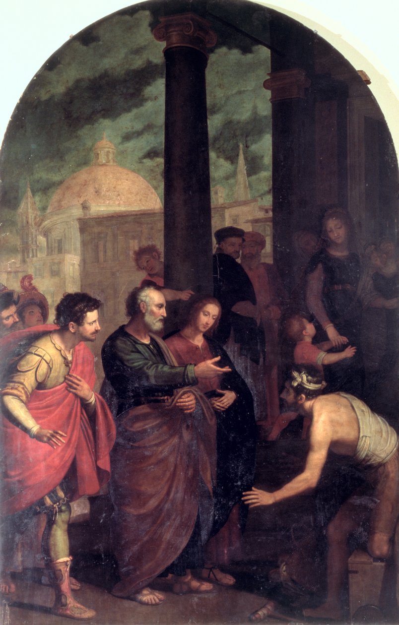 St. Peter og St. John helbreder en krøpling av Cosimo Gamberucci or Gambaruccio