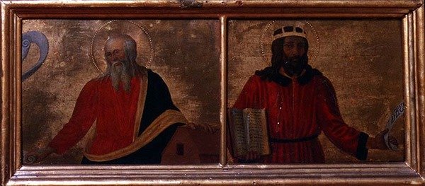 Noah og David (tempera på panel) av Cosimo Rosselli