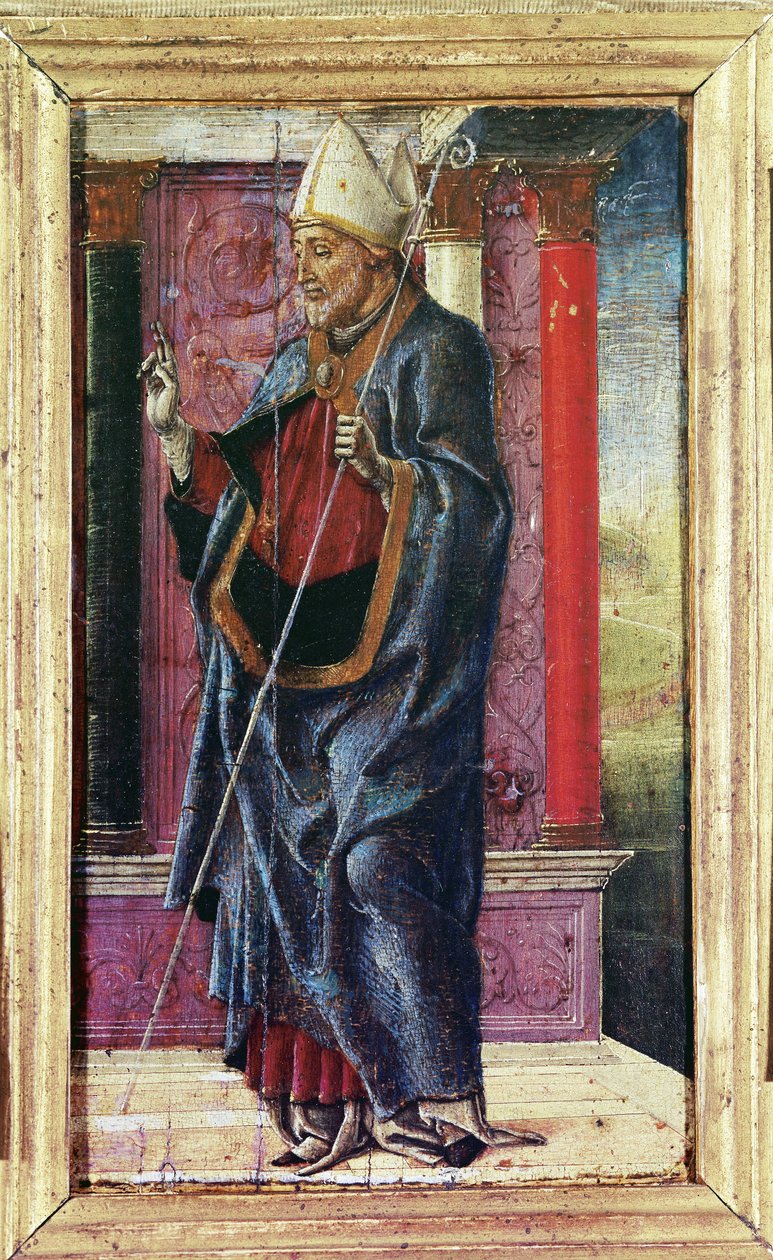 Saint Maurelio, ca. 1480 (olje om bord) av Cosimo Tura