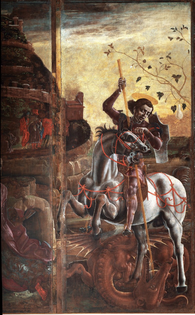 St George og dragen. Detalj - olje på lerret av Cosimo Tura