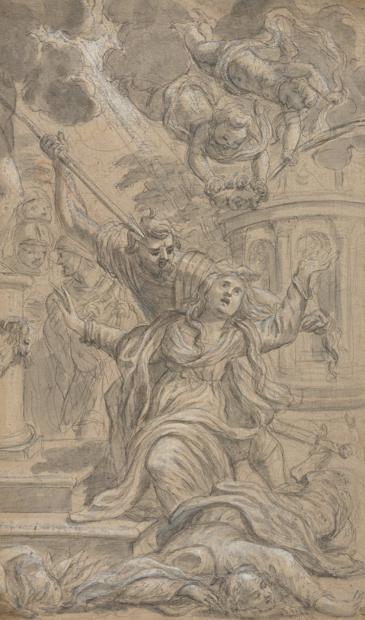 To kvinnelige helliges martyrium, 1625-1704. av Cosimo Ulivelli