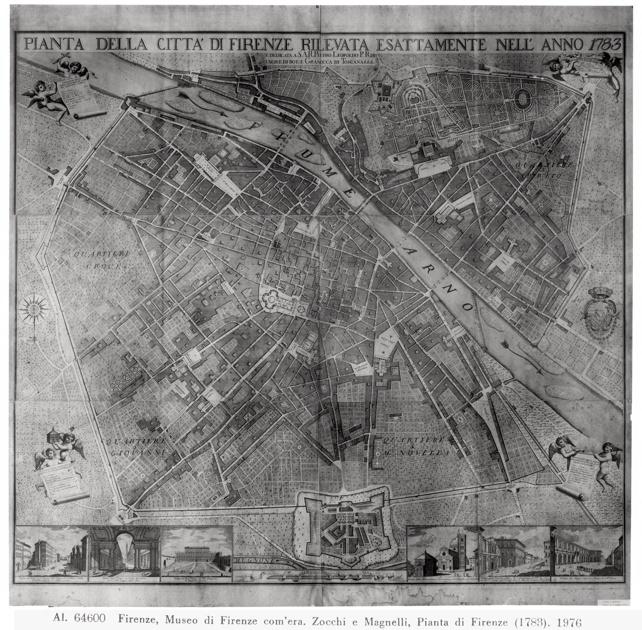 Plan for byen Firenze, 1783 av Cosimo Zocchi