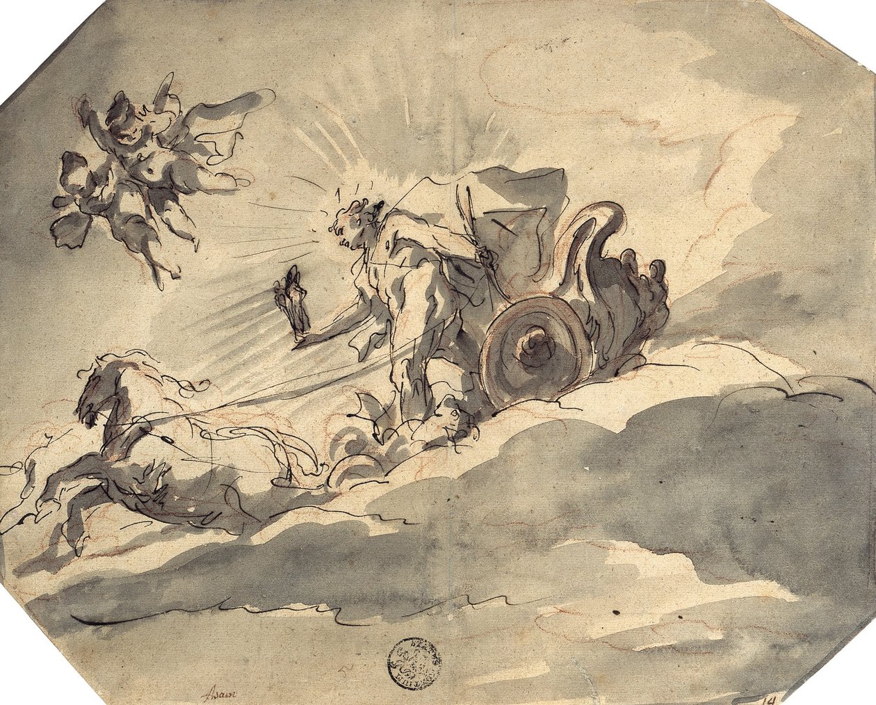 Apollo i sin vogn av Cosmas Damian Asam