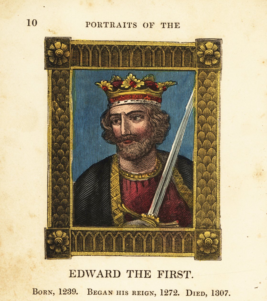 Portrett av kong Edward den første, kong Edward I av England, født 1239, begynte regjeringstid 1272 og døde 1307 av Cosmo Armstrong
