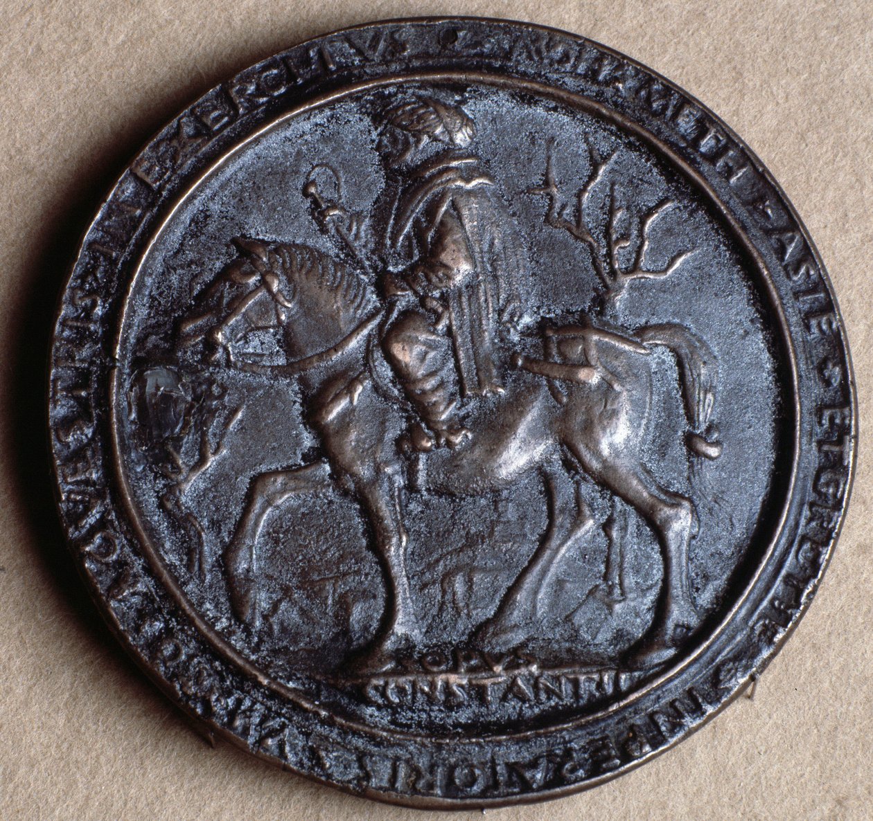 Erobreren Mehmet II (bronsemedalje av Costanzo da Ferrara