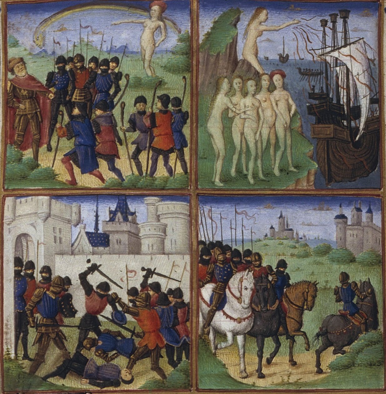 Illustrasjon for eposet The Aeneid av Virgil, 1450-1499 av Coëtivy Master