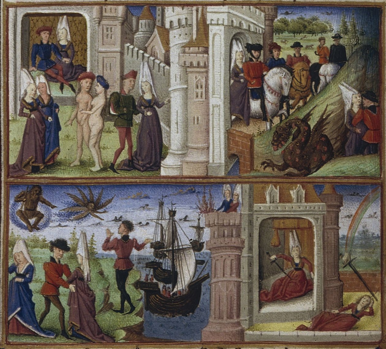 Illustrasjon for eposet The Aeneid av Virgil, 1450-1499 av Coëtivy Master