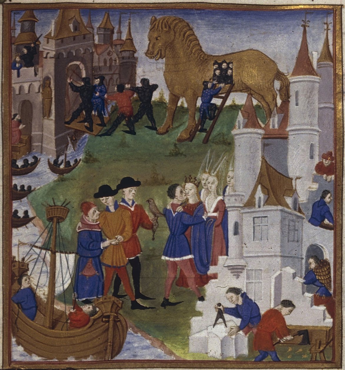 Illustrasjon for eposet The Aeneid av Virgil, 1450-1499 av Coëtivy Master