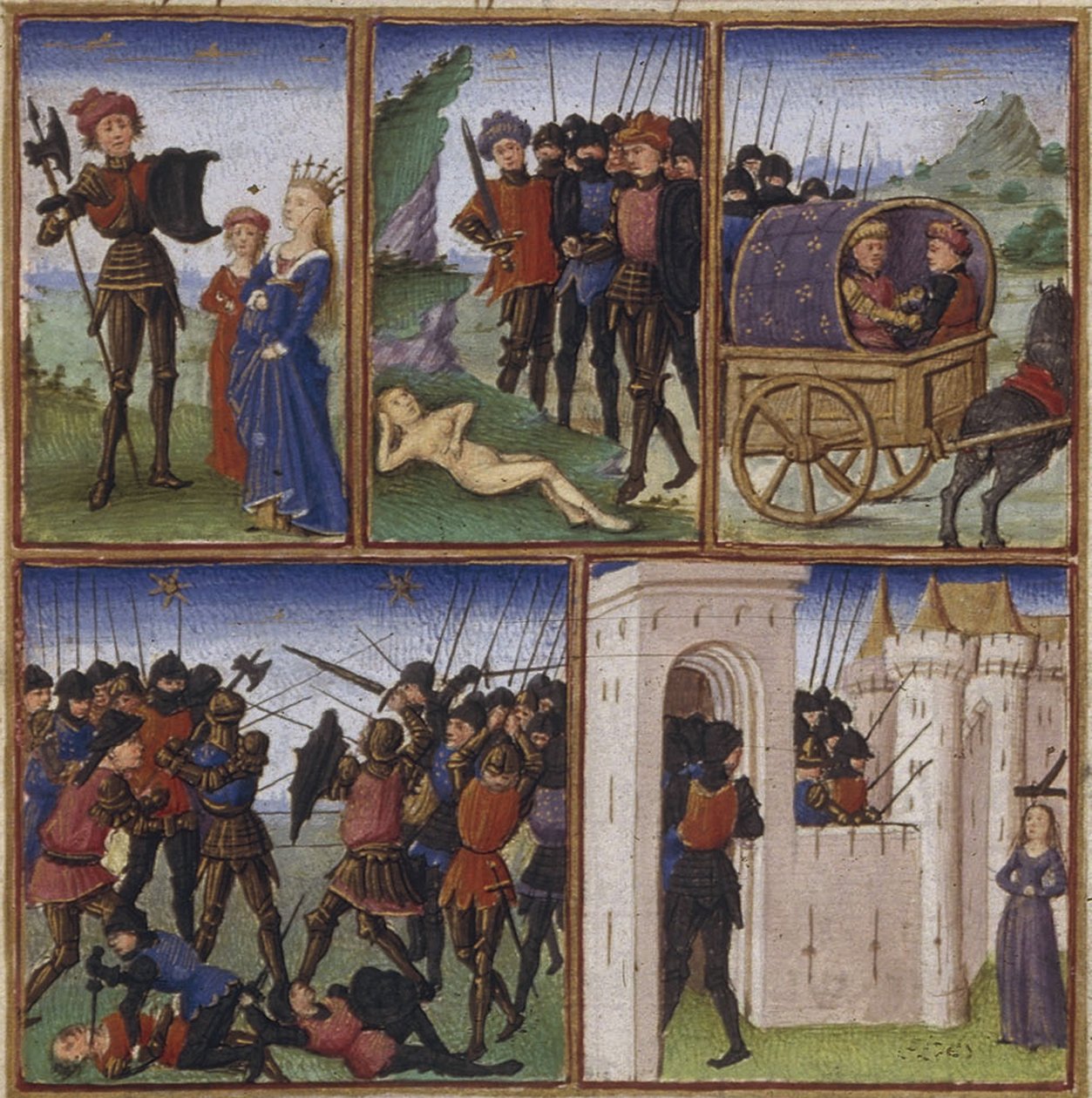 Illustrasjon for eposet The Aeneid av Virgil, 1450-1499 av Coëtivy Master