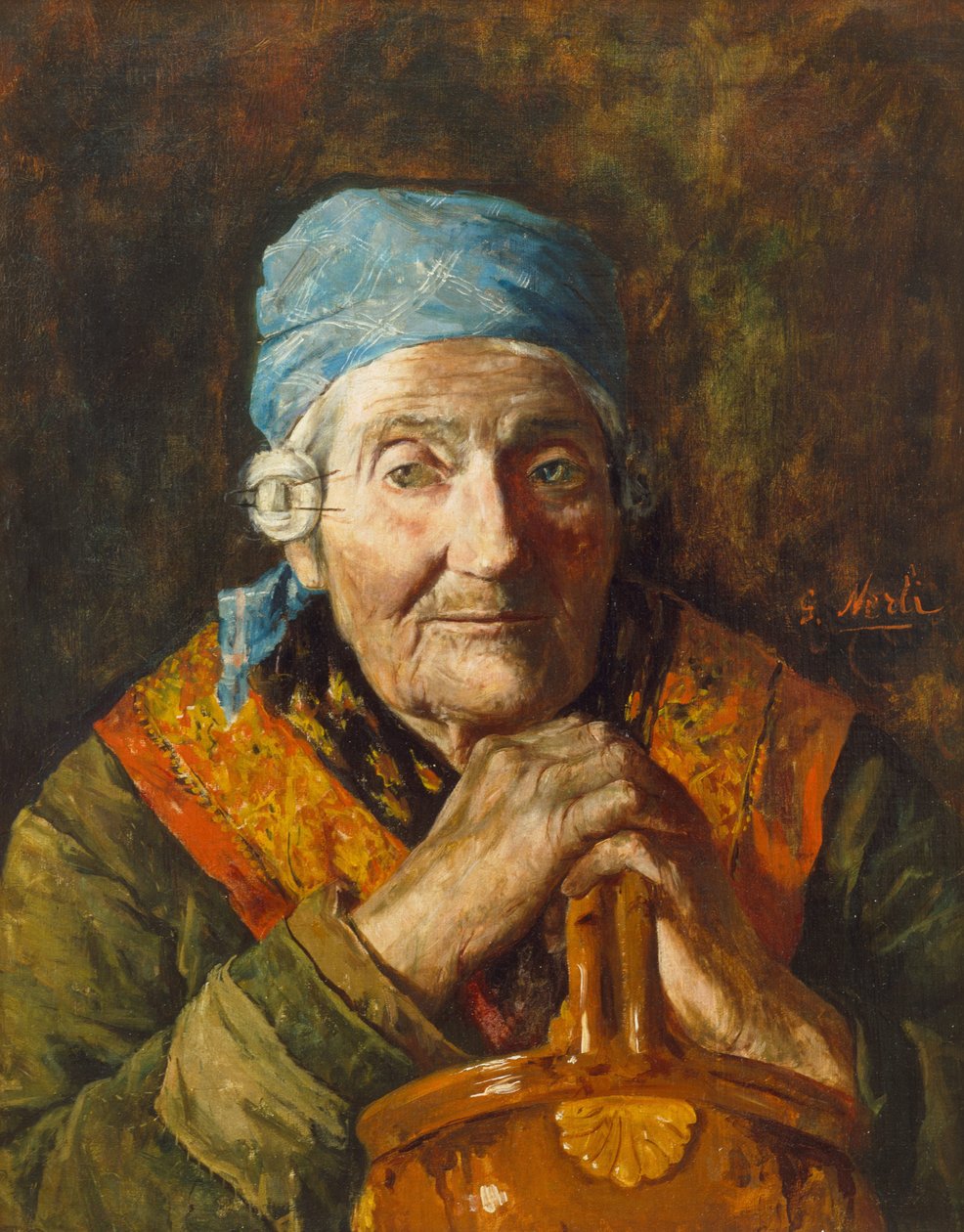 En gammel kvinne (studie) av Count Girolamo Pieri Nerli