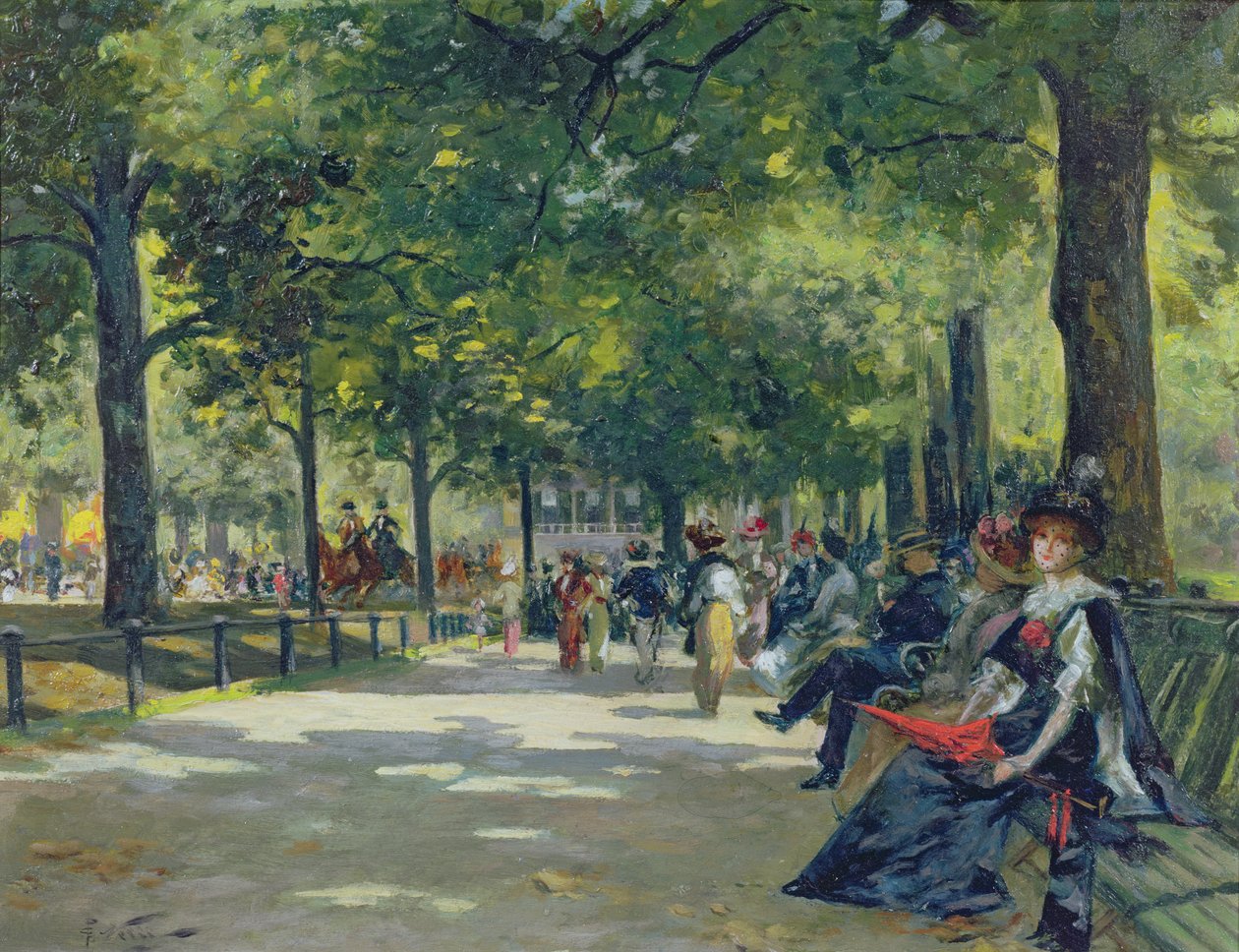 Hyde Park, London (olje på lerret) av Count Girolamo Pieri Nerli