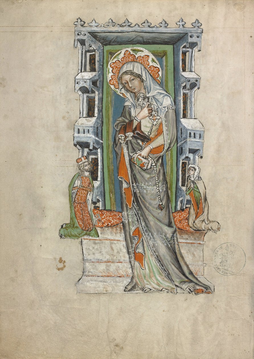 Den hellige Hedwig av Schlesien med hertug Ludwig av Legnica og Brieg og hertuginne Agnés, 1353 av Court workshop of Duke Ludwig I