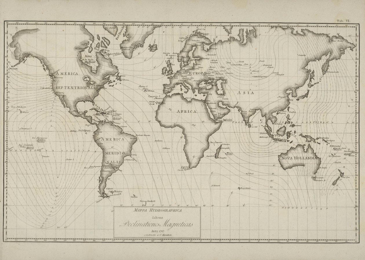 Illustrasjon hentet fra boken Untersuchungen über den Magnetismus der Erde av Hansteen, Christopher og utgitt av C. Hansteen (Christiania, 1819) av Creator