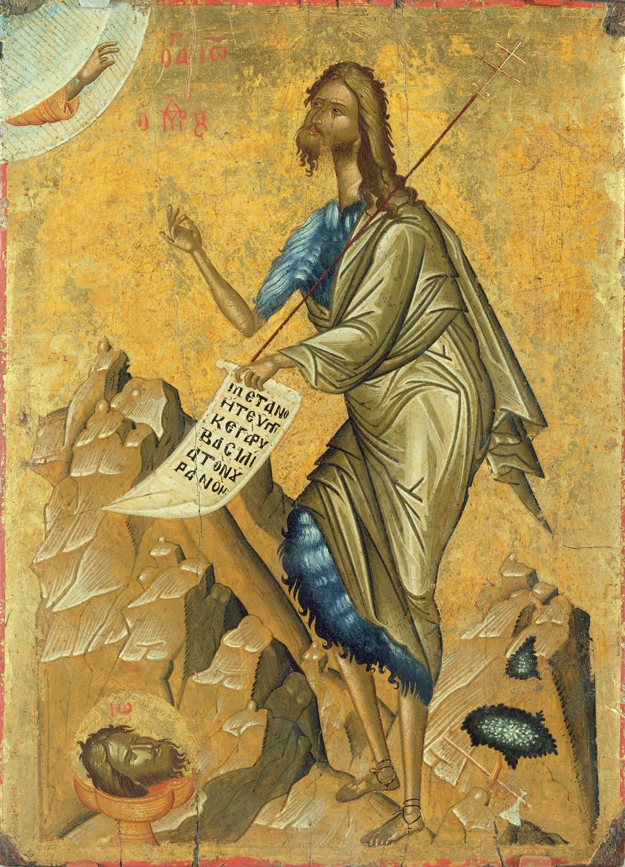 St. Johannes døperen, ca. 1500 (tempera på panel) av Cretan School