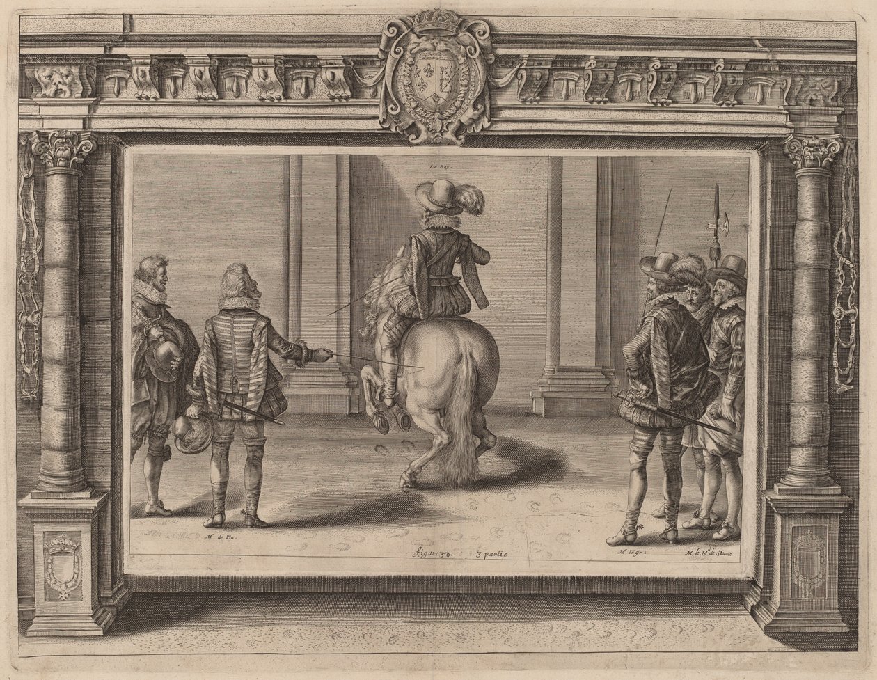 Louis XIII til hest, mottar instruksjon av Crispijn de Passe II