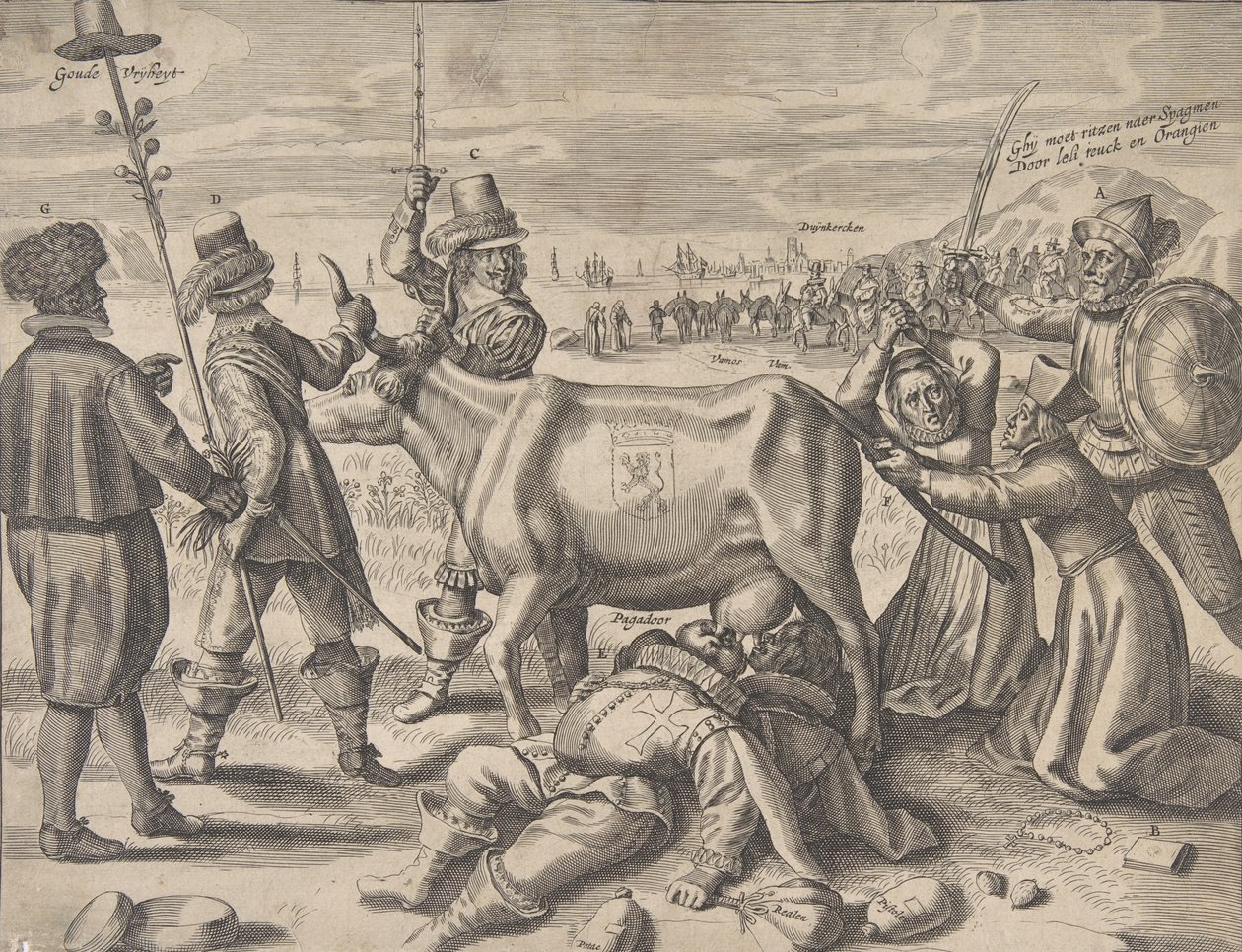 Kamp om den flamske melkekua, 1646. av Crispijn de Passe I