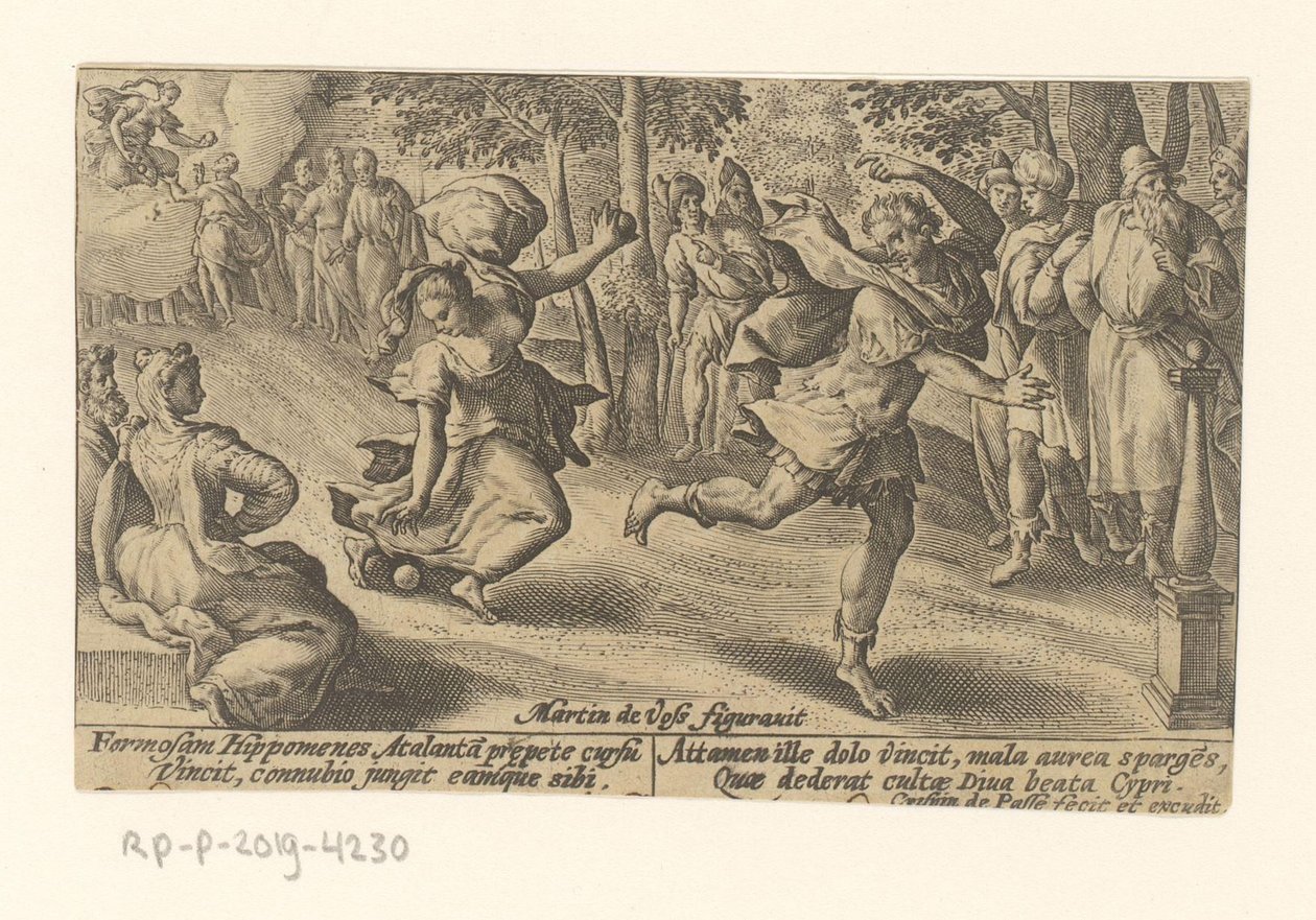 Atalanta en Hippomenes Metamorfosen van Ovidius (serietittel) Metamorphose (serietittel) av Crispijn van de Passe (I)