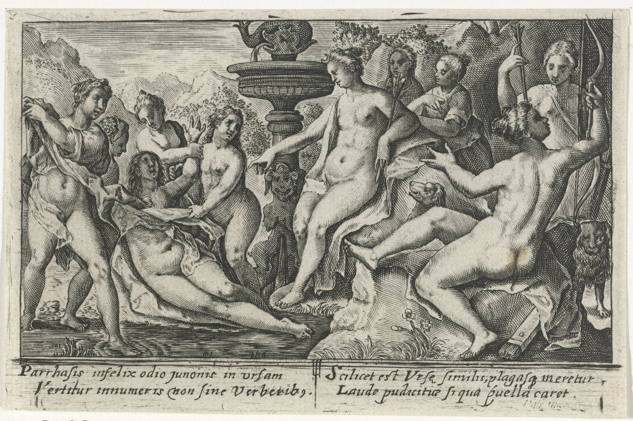 Diana i Callisto Metamorfosen van Ovidius (serietittel) av Crispijn van de Passe (I)