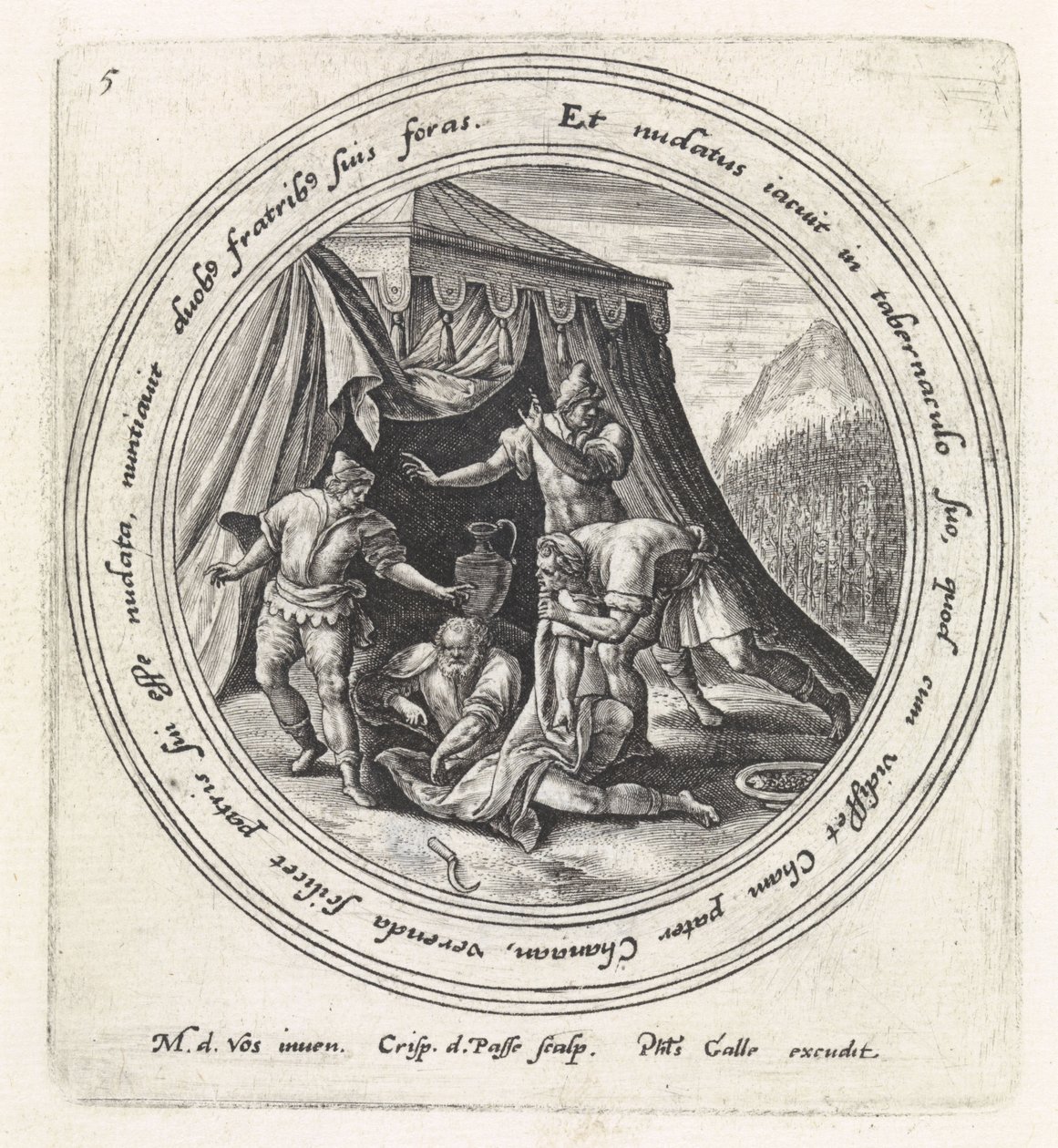 Noahs drukkenskap History of Noah (serietittel) av Crispijn van de Passe (I)