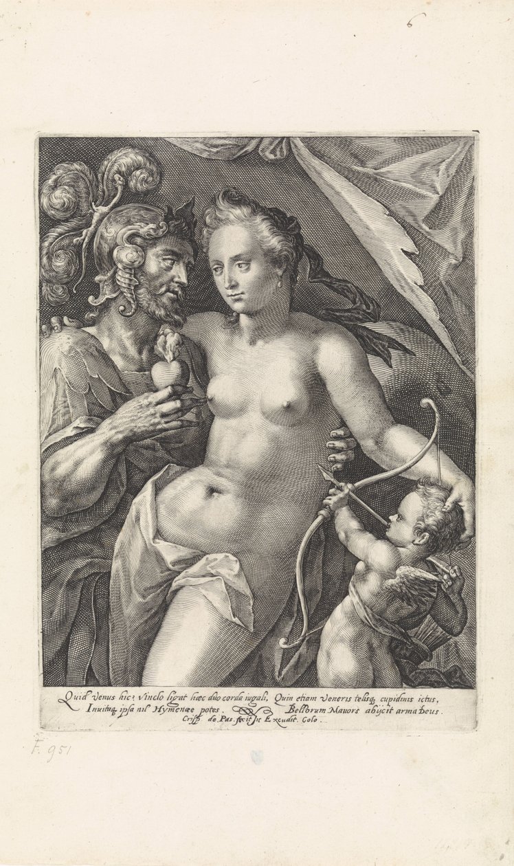 Mars og Venus Guder og gudinner som elskere (serietittel) av Crispijn van de Passe (I)