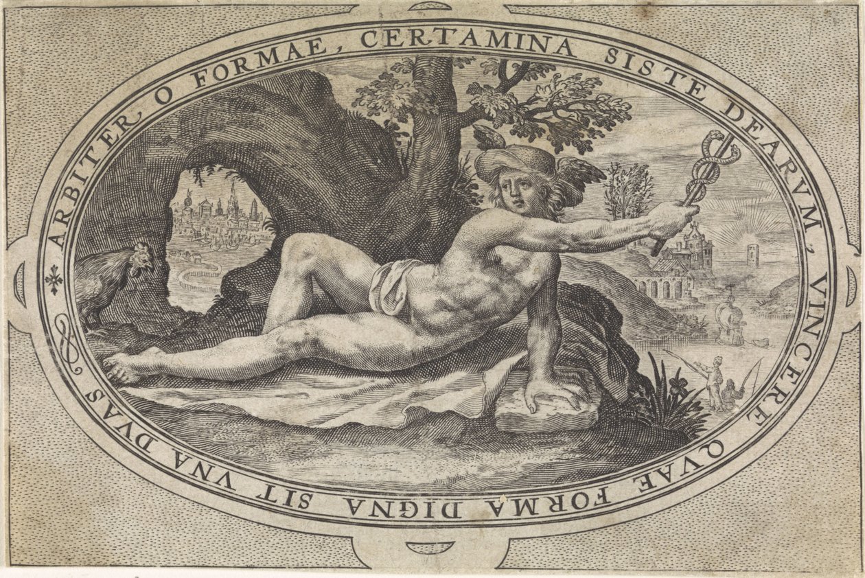 Merkur Gods and Goddesses Involved in the Judgment of Paris (serietittel) av Crispijn van de Passe (I)
