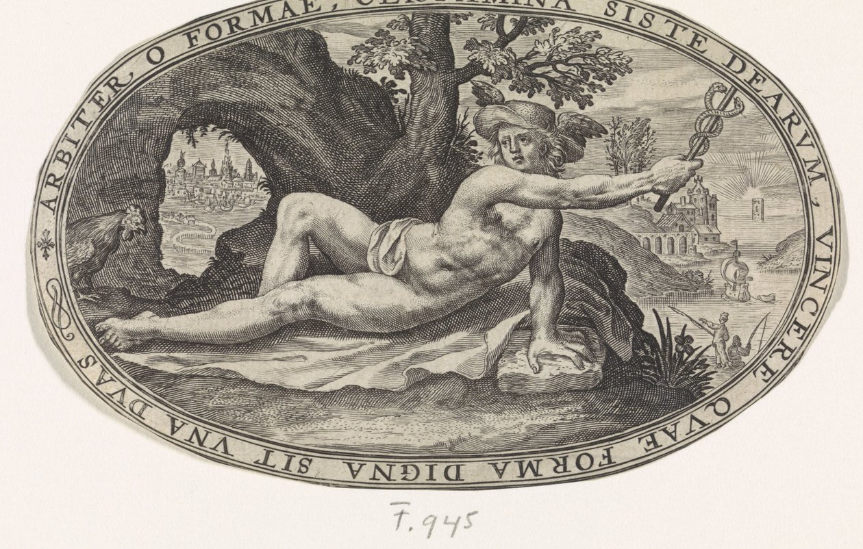 Merkur Gods and Goddesses Involved in the Judgment of Paris (serietittel) av Crispijn van de Passe (I)