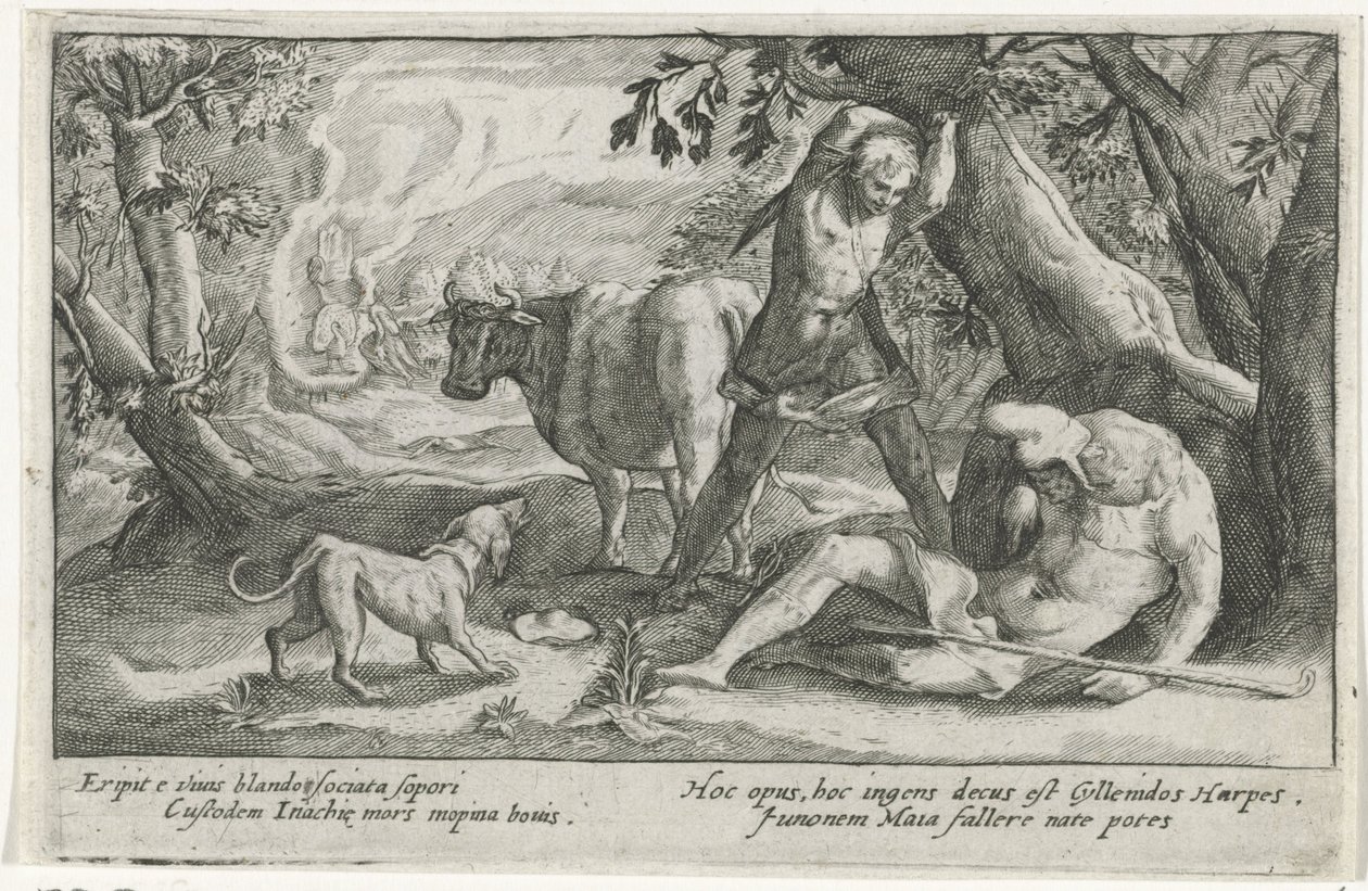 Mercury dreper Argus Metamorphoses of Ovid (serietittel) av Crispijn van de Passe (I)