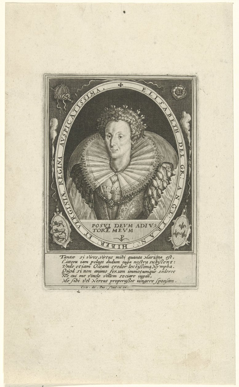 Portrett av Elizabeth I Tudor Royal English (serietittel) av Crispijn van de Passe (I)