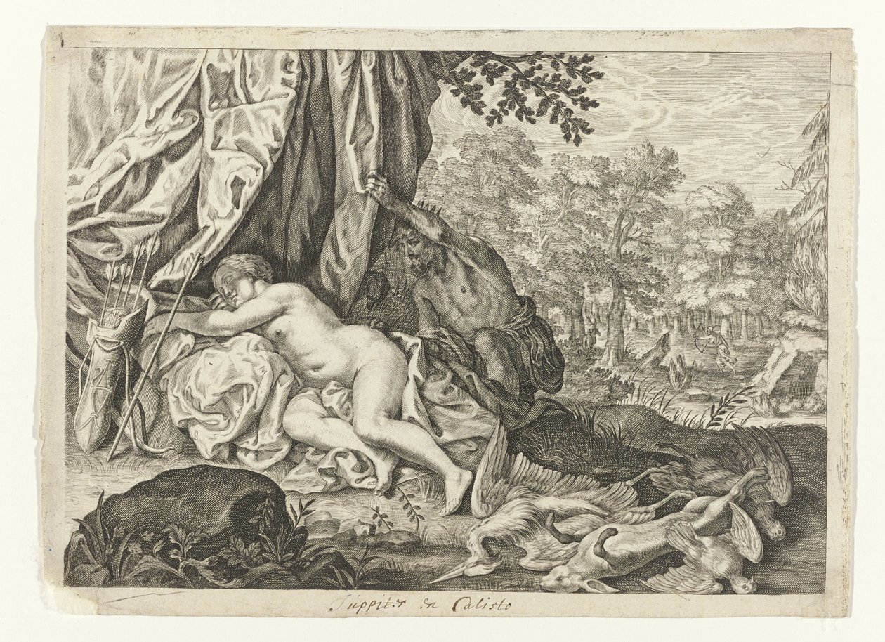 Jupiter og Callisto Metamorfosen van Ovidius (serietittel) av Crispijn van de Passe (II) (attributed to)