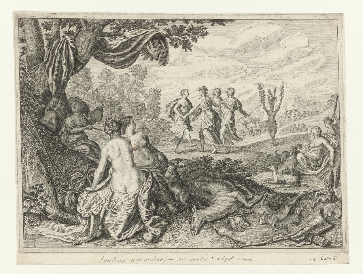 Apulian Shepherd ble til et oliventre Metamorphoses of Ovid (serietittel) av Crispijn van de Passe (II) (workshop of)