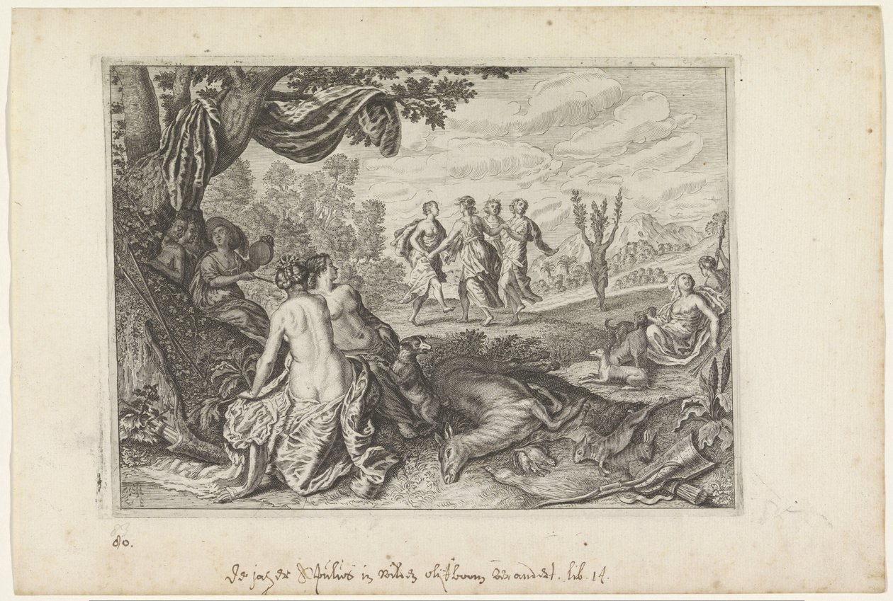 Apulus blir til et oliventre Metamorphoses of Ovid (serietittel) av Crispijn van de Passe (II) (workshop of)