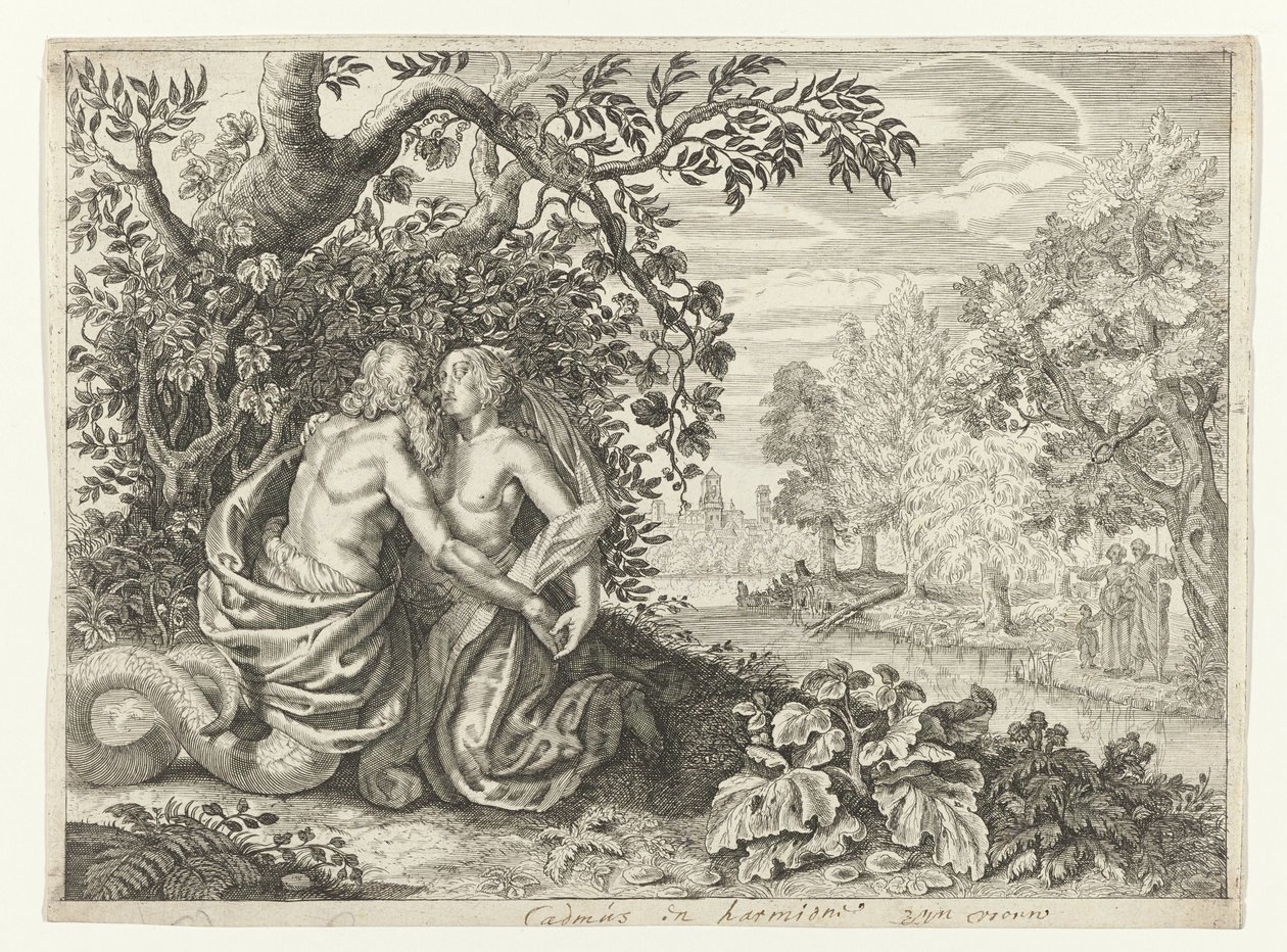 Harmonia i Cadmus Metamorphosen van Ovidius (serietittel) av Crispijn van de Passe (II)
