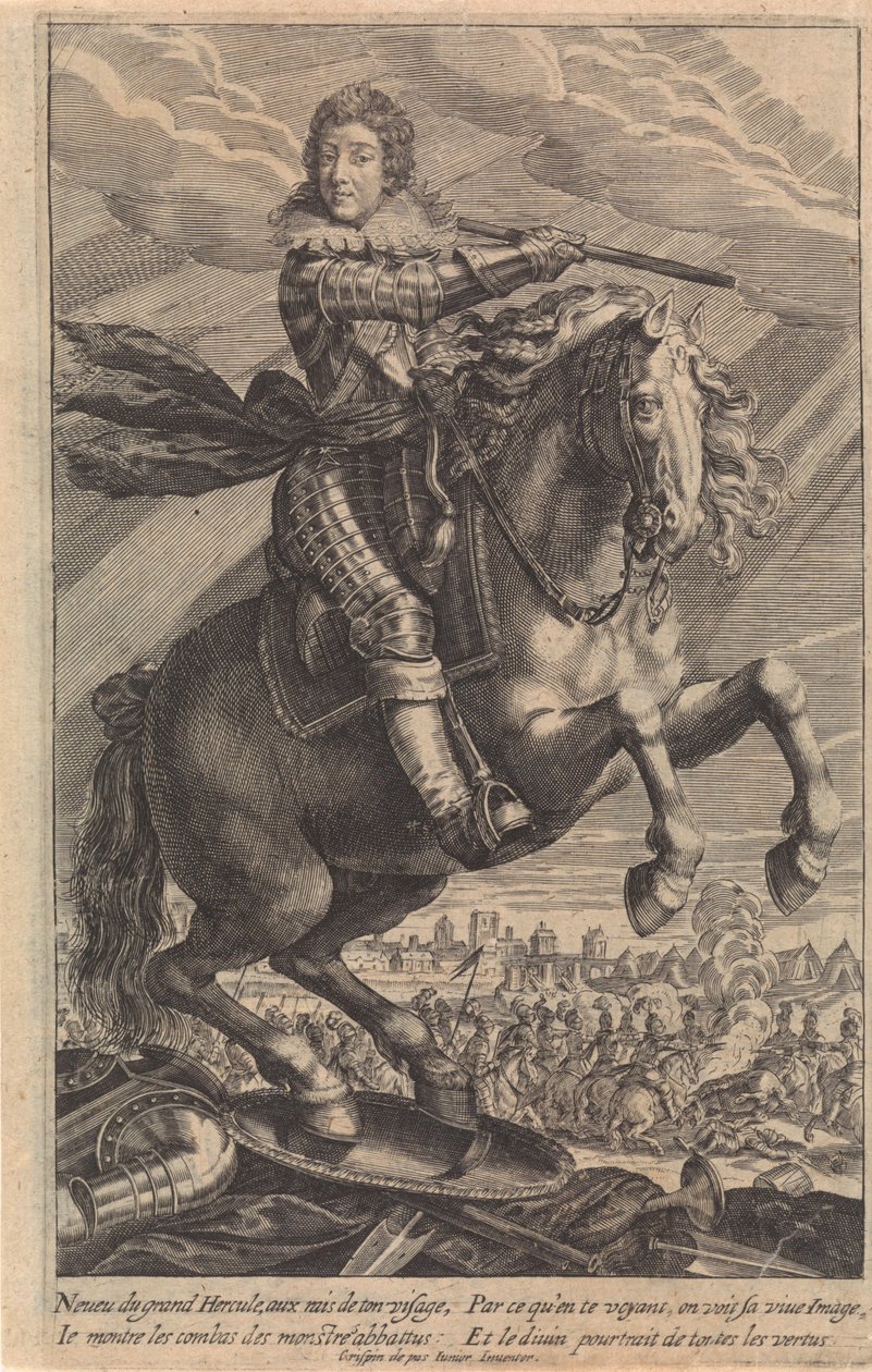 Portrett av Ludvig XIII, til hest av Crispijn van de Passe (II)