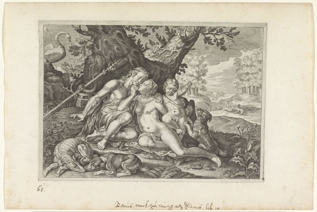 Venus advarer Adonis Metamorphoses of Ovid (serietittel) av Crispijn van de Passe (II)