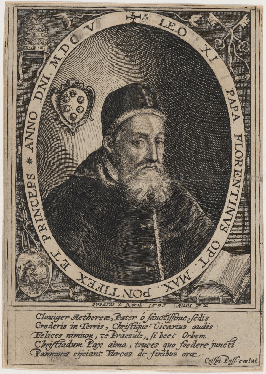 Pave Leo XI av Crispijn van de Passe I