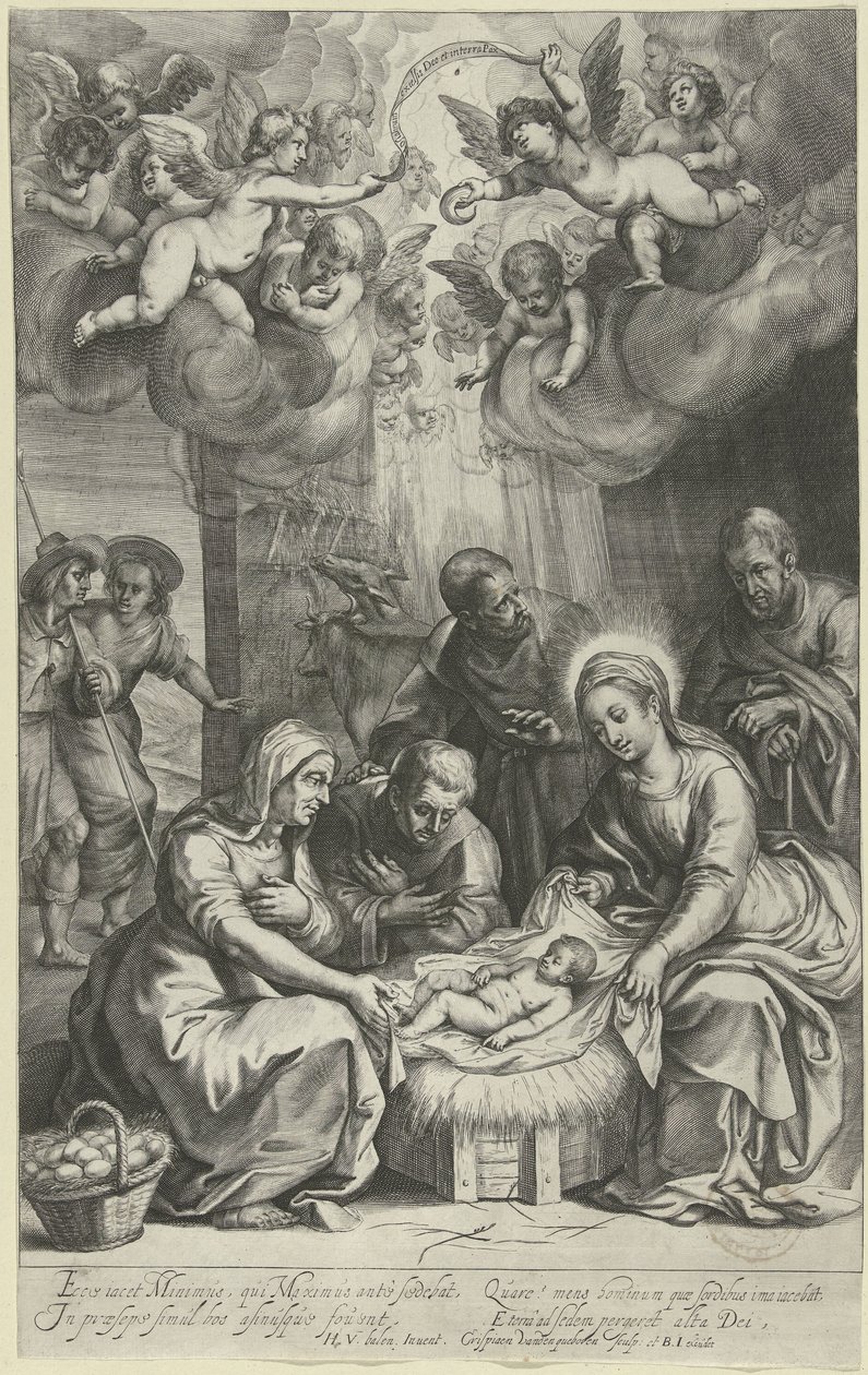 Tilbedelse av hyrdene av Crispijn van den Queborn