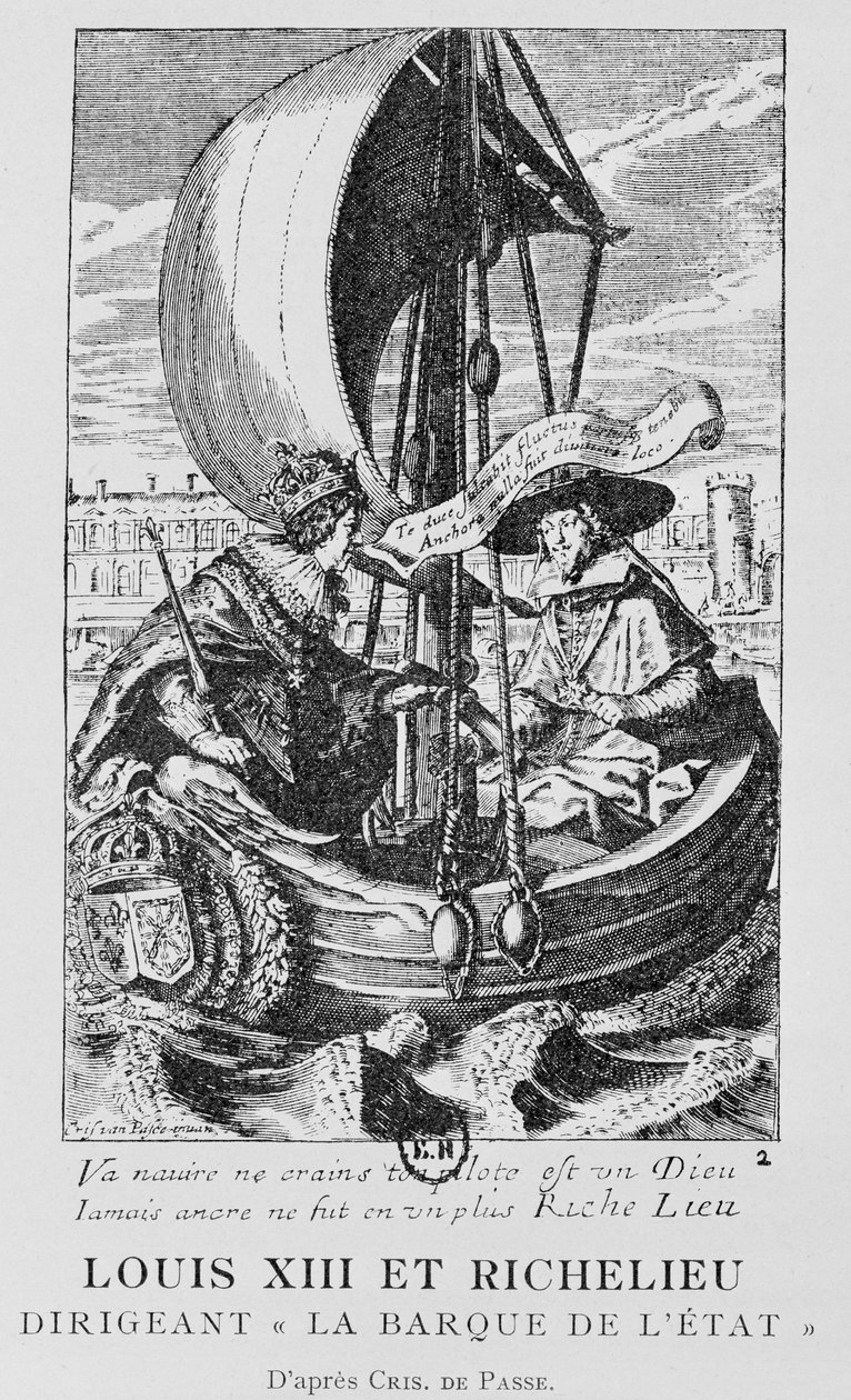 Louis XIII og Richelieu av Crispin I de (after) Passe