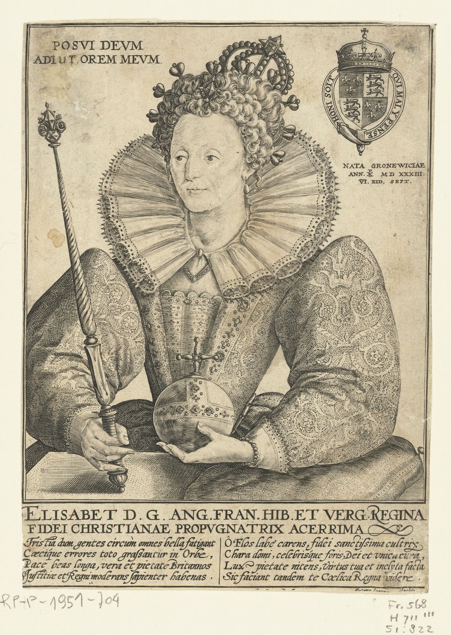 Portrett av dronning Elizabeth I av England, 1592 av Crispin  Passe