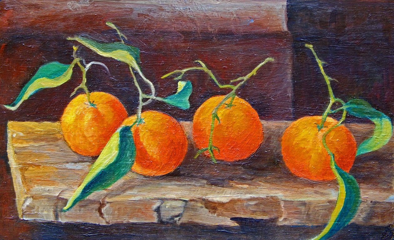 Frukt på en hylle, 2014, av Cristiana Angelini