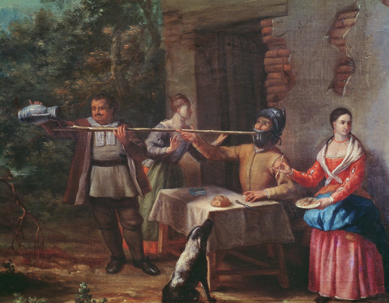 Don Quijote drikker på et vertshus av Cristobal Valero