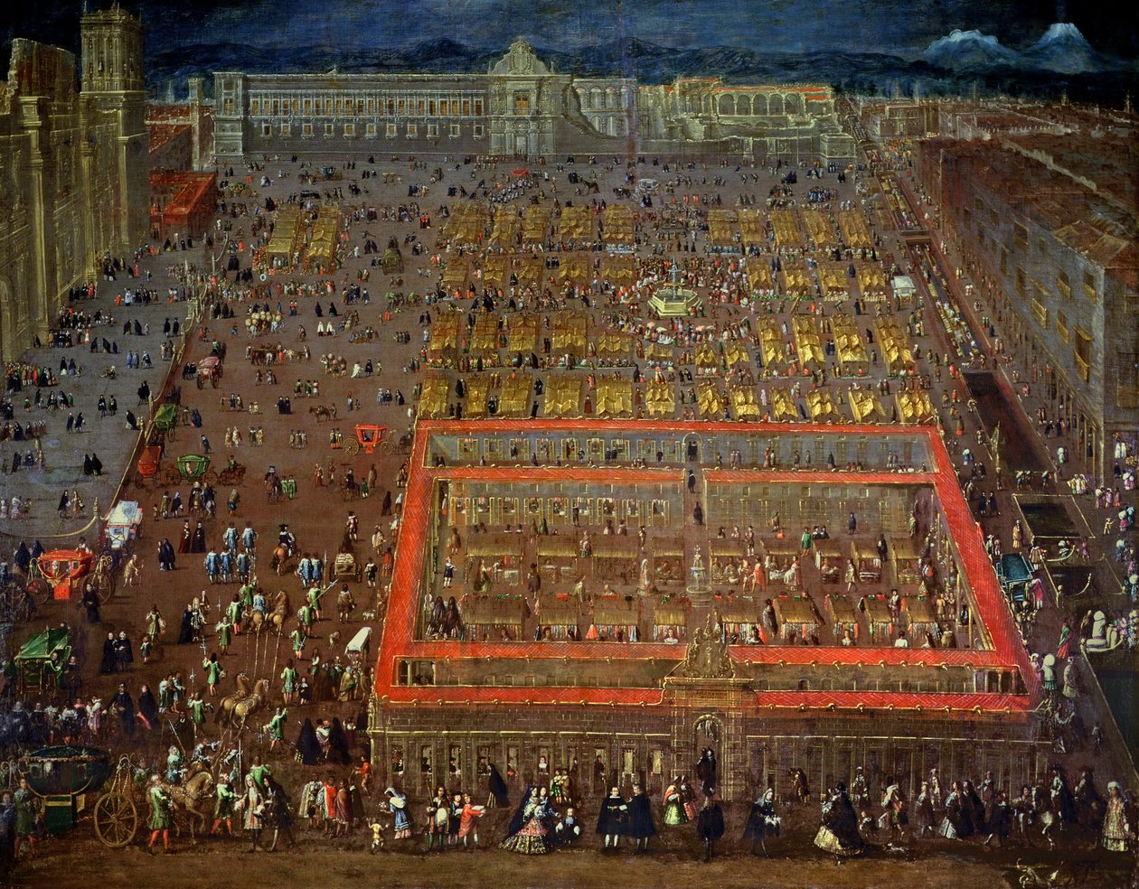 Central Square of Mexico City, 1695 av Cristobal de Villalpando