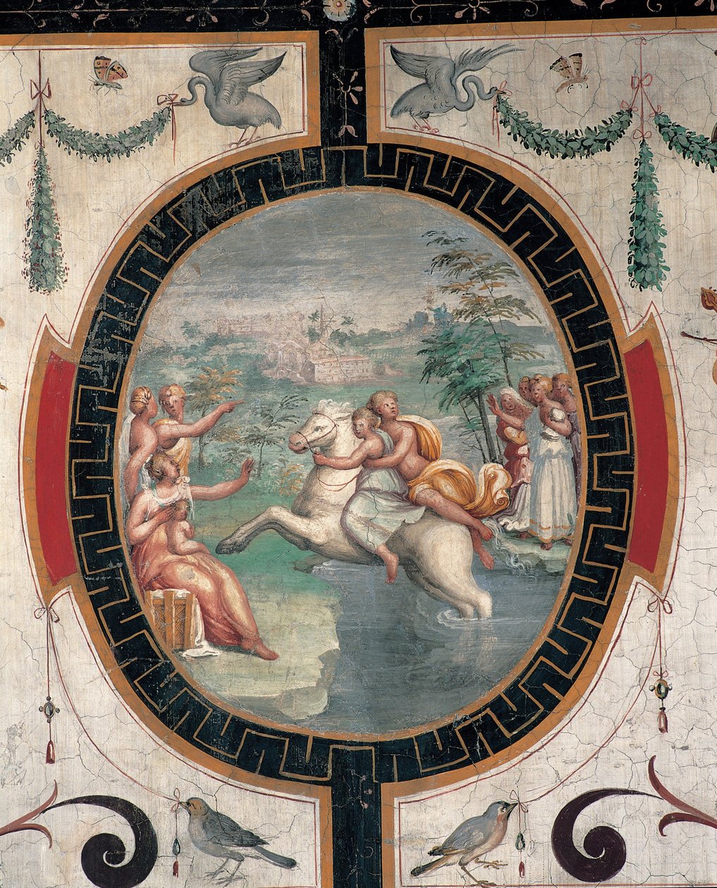Cloelia passerer Tiberen, midten av 1500-tallet. av Cristofano Gherardi