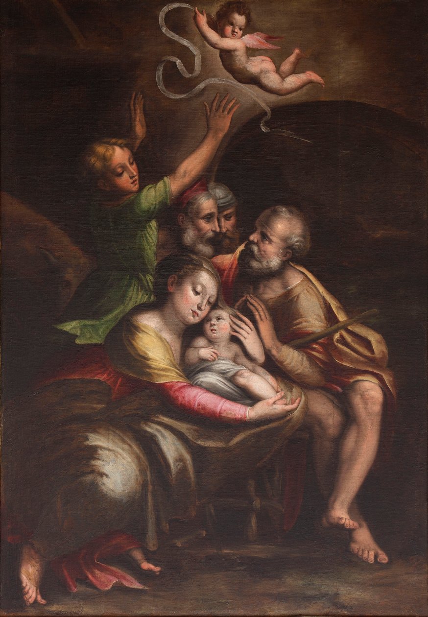 The Adoration of the Christ Child, midten av 1500-tallet.. av Cristofano Gherardi