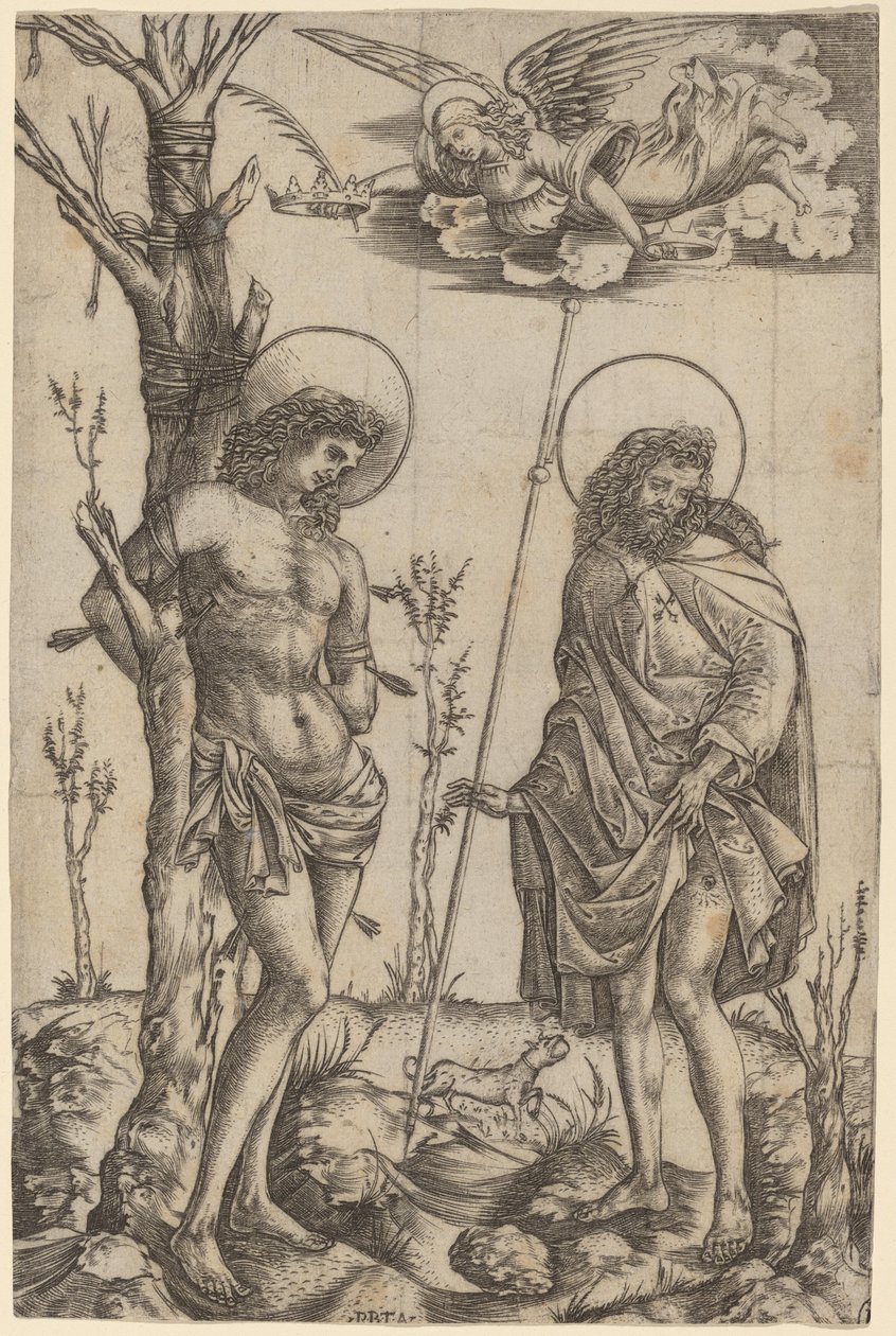 Saint Sebastian og Saint Roch av Cristofano Robetta