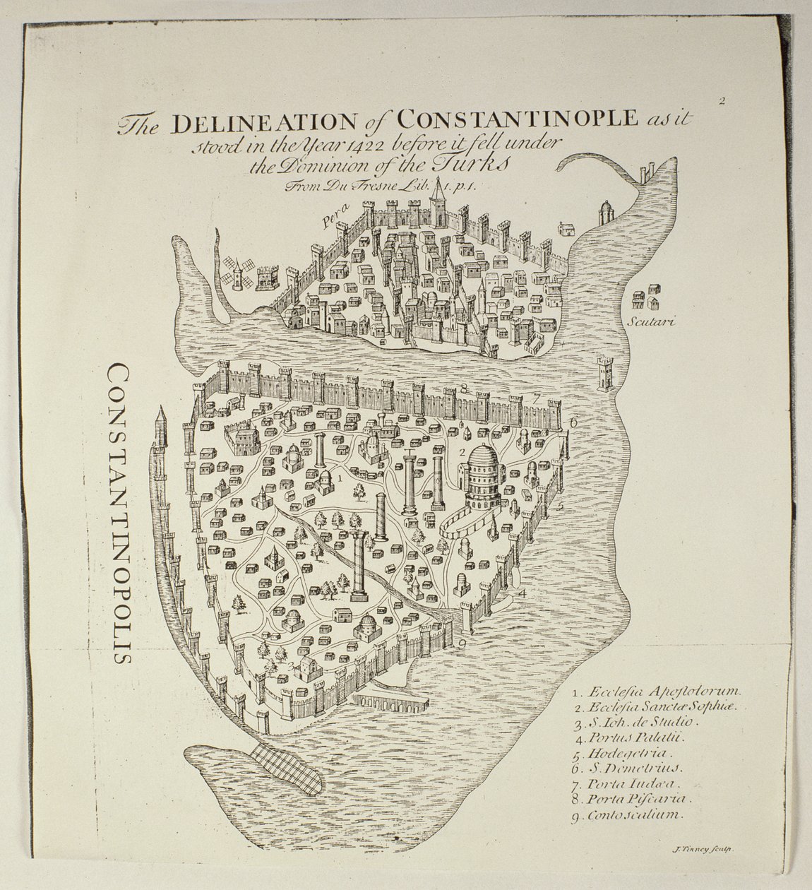 Et kart over Konstantinopel i 1422 av Cristoforo Buondelmonti
