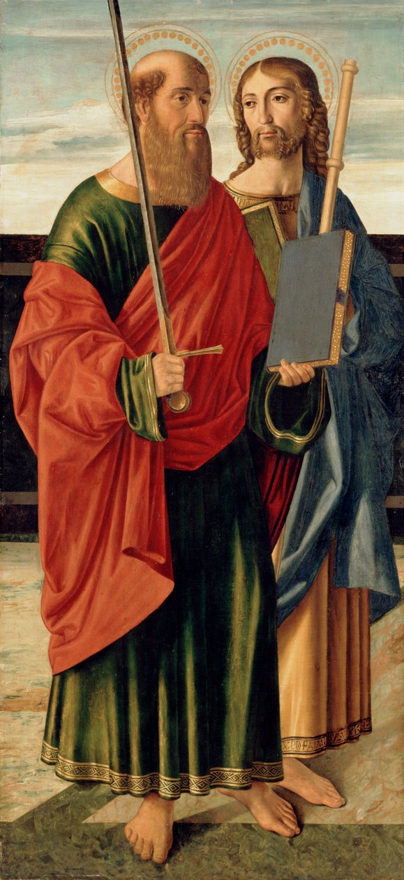 St. Paul og St. Jakob den eldste, ca. 1499 (tempera på trepanel) av Cristoforo Caselli