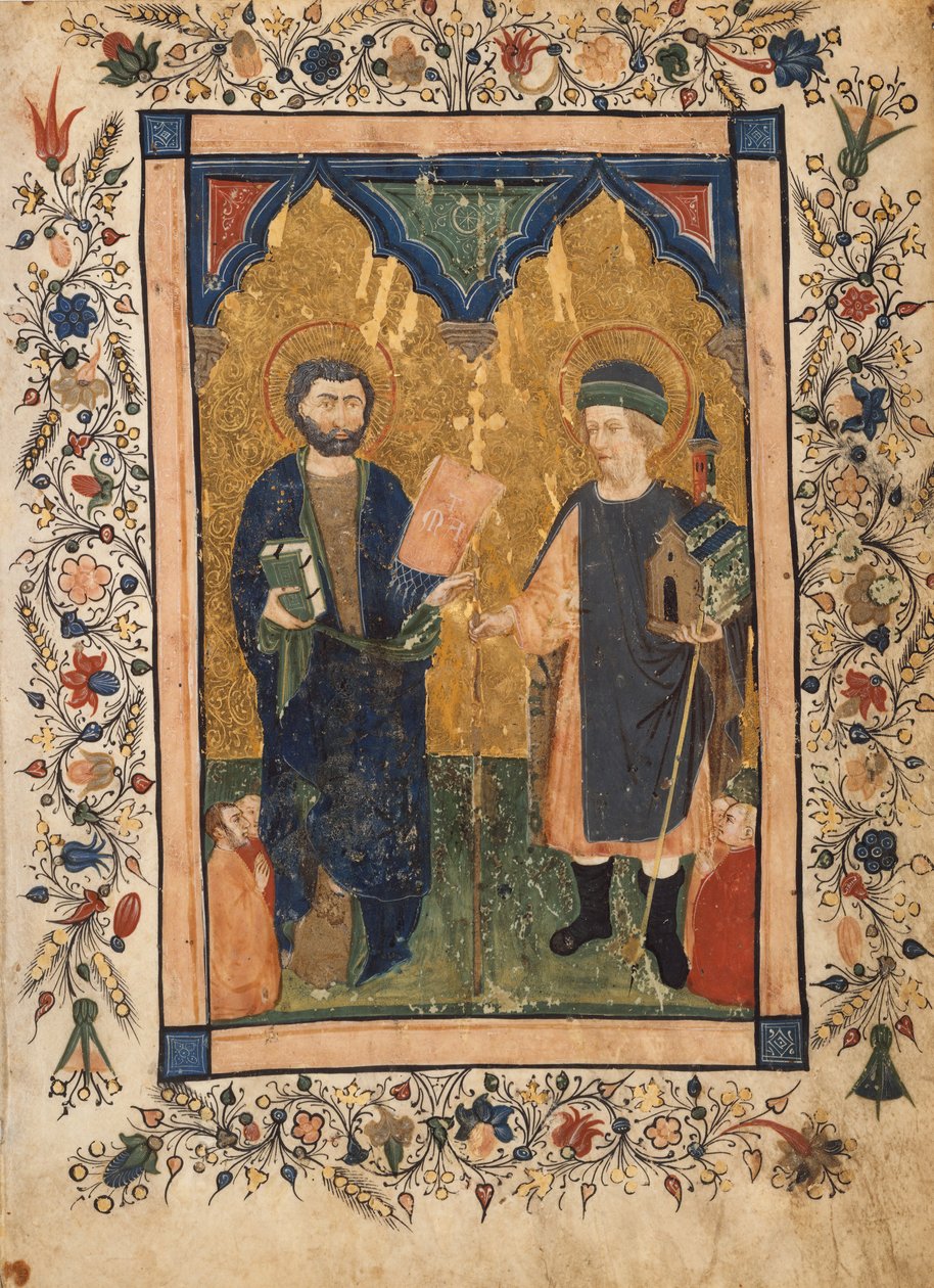 Evangelisten Markus og Sinibaldus æret av medlemmer av en lekmann..., ca. 1425-34. av Cristoforo Cortese