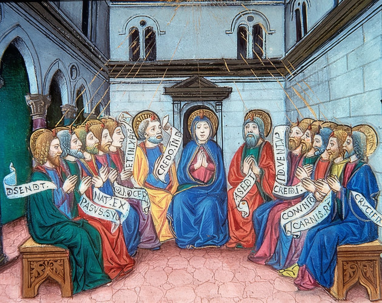 Utgytingen av Den Hellige Ånd (c.141v). 1476 av Cristoforo De Predis