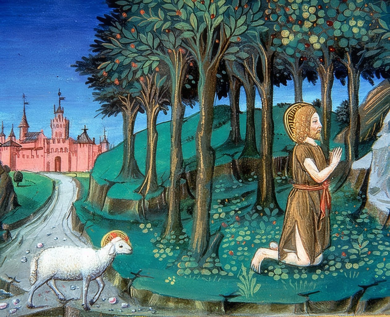 Døperen Johannes ber ved byens porter (ca.143v). 1476 av Cristoforo De Predis