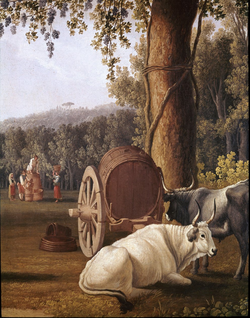 Høst nær Napoli Detalj av kyr - (høst nær Napoli) Maleri av Cristoforo Kneip (1700-tallet) Napoli, Museo Nazionale di San Martino av Cristoforo Kneip
